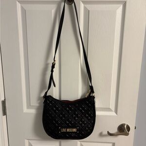 NWT Love Moschino Black Quilted Crossbody Bag